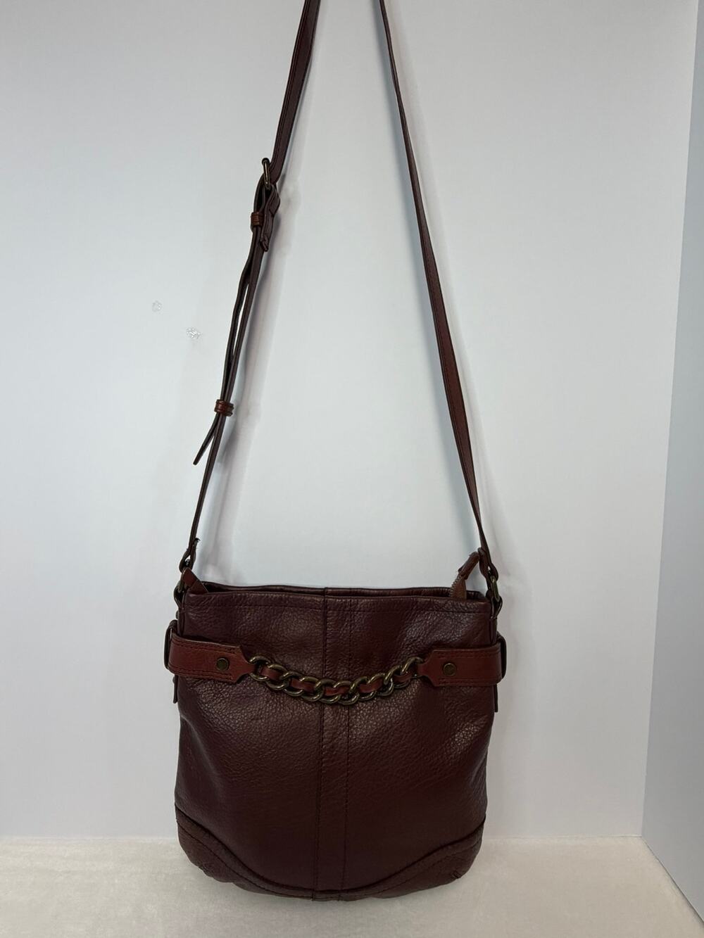 American Leather Co. Elton Crossbody Bag Burgundy/Mahogany - Like New!